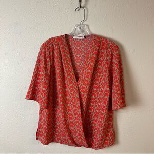 Three Eighty Two Printed Blouse Size Medium